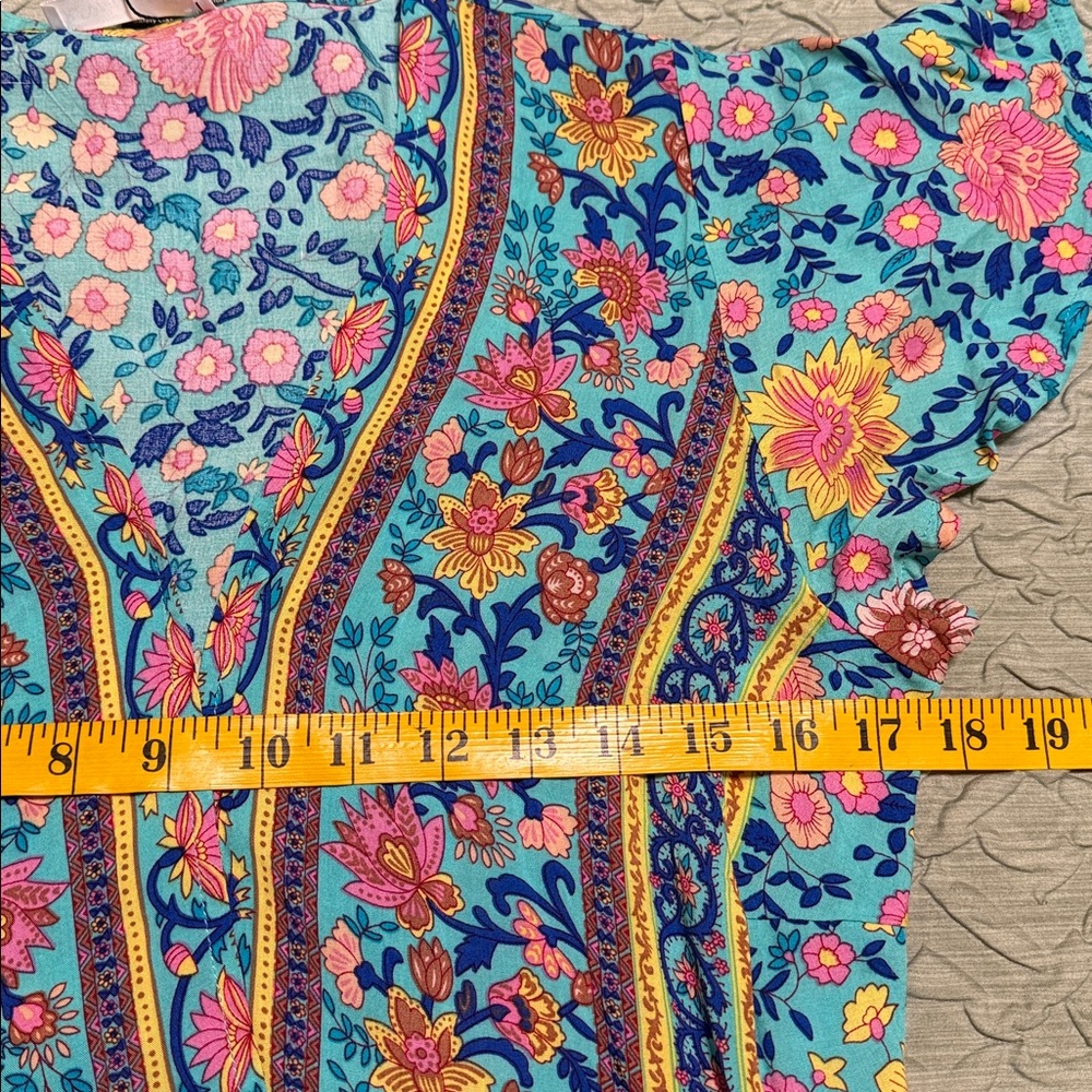 R.Vivimos Boho Floral Maxi Dress Size L NWT Beach Vacation Resort Dress Summer - Picture 6 of 7